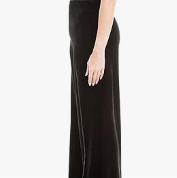 Max Studio ponte velvet Elastic Elegant Black Wide-Leg Pants office work XL - Picture 5 of 10